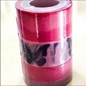 IKEA Washi Tape 3 Rolls 5 Meters Pink Purple Watercolor Butterflies Paper Crafts